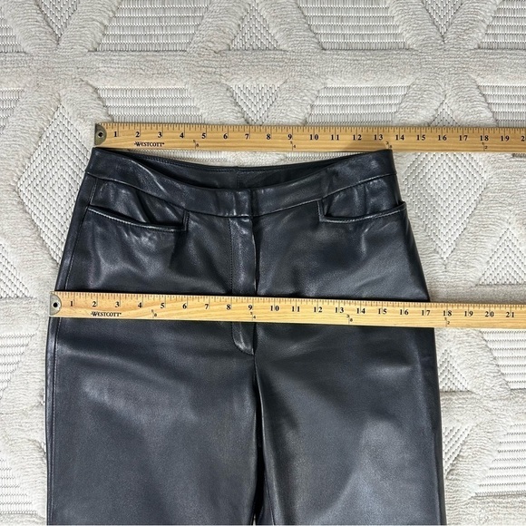 Classiques Entier Pants 8 Black  Soft  Leather Straight Fit Trouser - Picture 5 of 14